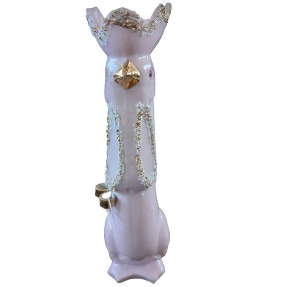 Vintage 1950's Hand Painted Rooster Decorative Vase Light Lavender Sparkle MCM - Picture 4 of 7